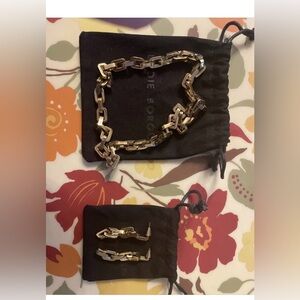 Eddie Borgo Supra Link Collar Necklace and earrings